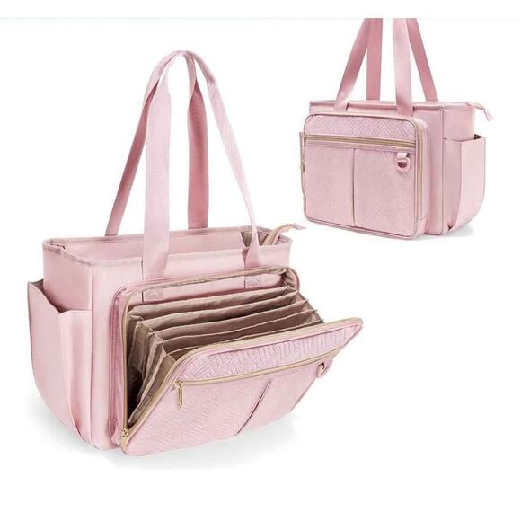 Teacher Tote Bag with Accordion File Organizer Pocket, Large - Picture 1 of 10